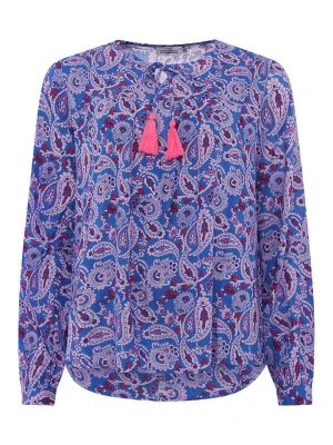 Zwillingsherz Bluzka "Paisley Traum" w kolorze niebieskim rozmiar: L/XL
