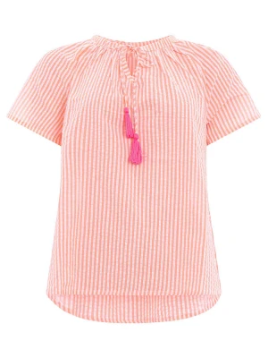 Zwillingsherz Bluzka w kolorze różowo-pomarańczowo-białym rozmiar: S/M