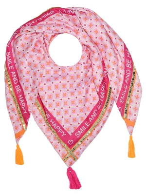 Zwillingsherz Chusta "Mareen" w kolorze różowym ze wzorem - 200 x 90 cm rozmiar: onesize