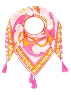 Zwillingsherz Chusta "Ocean" w kolorze pomarańczowo-różowym - 130 x 130 cm rozmiar: onesize