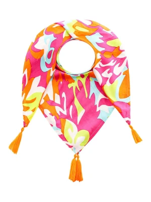 Zwillingsherz Chusta "Power Flower" ze wzorem - 130 x 130 cm rozmiar: onesize