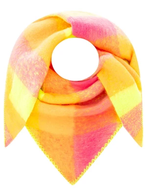 Zwillingsherz Chusta trójkątna "Karo" w kolorze żółto-różowym - 76 x 68 cm rozmiar: onesize