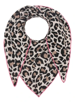 Zwillingsherz Chusta trójkątna "Lacey" w kolorze beżowo-czarnym rozmiar: onesize