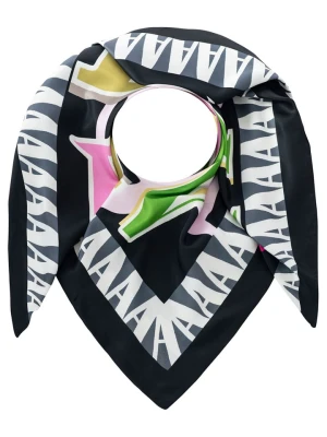 Zwillingsherz Chusta trójkątna "Letters" w kolorze czarnym ze wzorem - 138 x 68 cm rozmiar: onesize