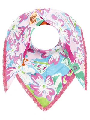 Zwillingsherz Chusta trójkątna "Lovely Flower" w kolorze błękitno-zielono-jasnoróżowym rozmiar: onesize
