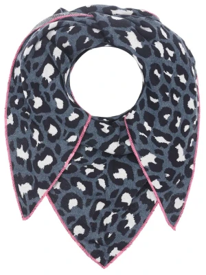 Zwillingsherz Chusta trójkątna w kolorze granatowo-czarnym z dodatkiem wełny - 200 x 100 cm rozmiar: onesize