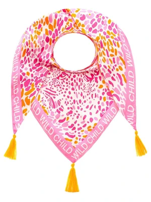 Zwillingsherz Chusta trójkątna w kolorze jasnoróżowo-kremowo-pomarańczowym - 200 x 90 cm rozmiar: onesize