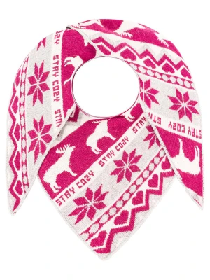 Zwillingsherz Chusta trójkątna w kolorze różowo-białym z dodatkiem wełny - 185 x 90 cm rozmiar: onesize