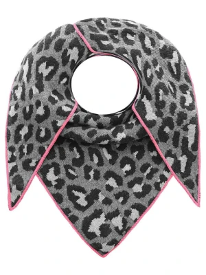 Zwillingsherz Chusta trójkątna w kolorze szaro-czarnym z dodatkiem wełny - 200 x 100 cm rozmiar: onesize