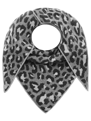 Zwillingsherz Chusta trójkątna w kolorze szaro-czarnym z dodatkiem wełny - 200 x 100 cm rozmiar: onesize