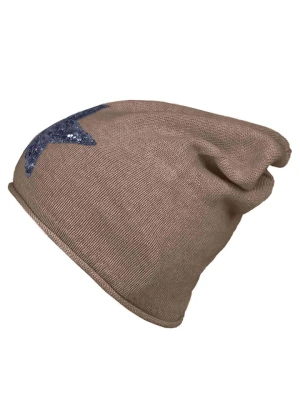 Zwillingsherz Czapka beanie w kolorze jasnobrązowym rozmiar: onesize