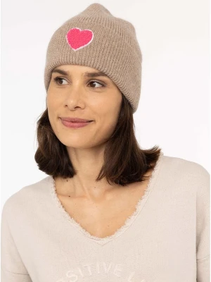 Zwillingsherz Czapka "Heart" w kolorze beżowym rozmiar: onesize