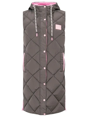 Zwillingsherz Kamizelka pikowana "Love Print" w kolorze brązowym rozmiar: XL