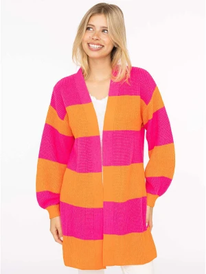 Zwillingsherz Kardigan w kolorze różowo-pomarańczowym rozmiar: onesize