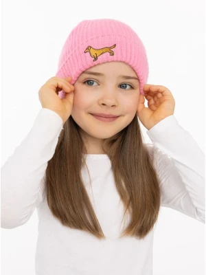 Zwillingsherz Kaszmirowa czapka beanie "Dachshund" w kolorze różowym rozmiar: onesize