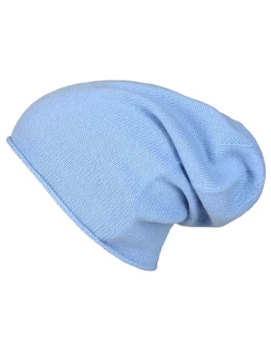 Zwillingsherz Kaszmirowa czapka beanie w kolorze błękitnym rozmiar: onesize