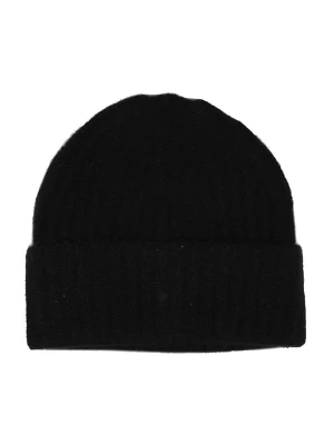 Zwillingsherz Kaszmirowa czapka beanie w kolorze czarnym rozmiar: onesize