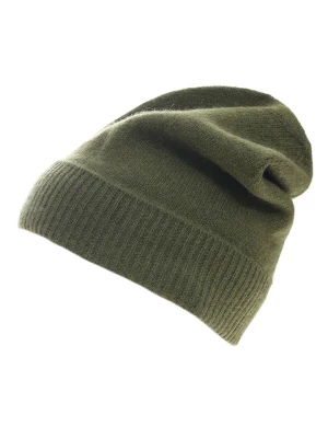 Zwillingsherz Kaszmirowa czapka beanie w kolorze khaki rozmiar: onesize