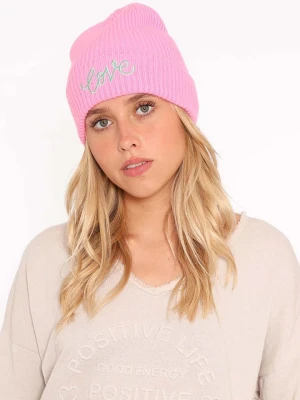 Zwillingsherz Kaszmirowa czapka beanie w kolorze różowym rozmiar: onesize