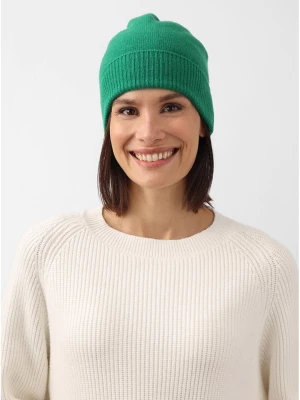 Zwillingsherz Kaszmirowa czapka beanie w kolorze zielonym rozmiar: onesize