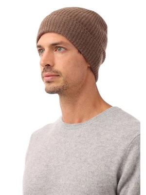 Zwillingsherz Kaszmirowa czapka w kolorze jasnobrązowym rozmiar: onesize