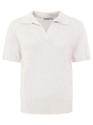 Zwillingsherz Kaszmirowa koszulka polo w kolorze kremowym rozmiar: XL