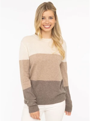 Zwillingsherz Kaszmirowy sweter w kolorze beżowo-jasnobrązowym rozmiar: S
