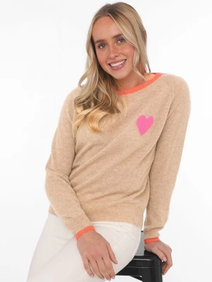Zwillingsherz Kaszmirowy sweter w kolorze beżowym rozmiar: L