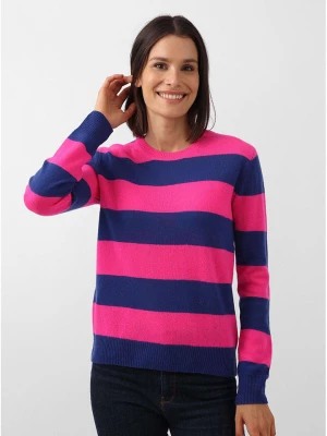 Zwillingsherz Kaszmirowy sweter w kolorze granatowo-różowym rozmiar: L