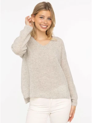 Zwillingsherz Kaszmirowy sweter w kolorze jasnoszarym rozmiar: M