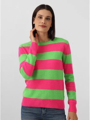Zwillingsherz Kaszmirowy sweter w kolorze zielono-różowym rozmiar: S