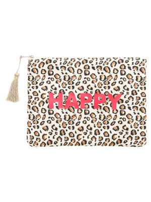 Zwillingsherz Kosmetyczka "Happy" w kolorze beżowym - 24 x 18 cm rozmiar: onesize