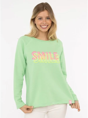 Zwillingsherz Koszulka "Smile" w kolorze zielonym rozmiar: L/XL