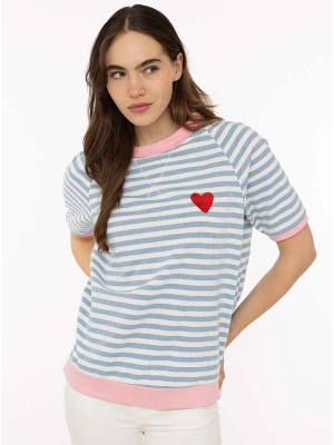 Zwillingsherz Koszulka "Stripes & Heart" w kolorze błękitnym rozmiar: onesize