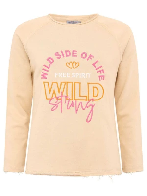 Zwillingsherz Koszulka "Wild Side Of Life" w kolorze beżowym ze wzorem rozmiar: S/M