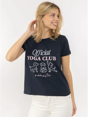 Zwillingsherz Koszulka "Yoga Club" w kolorze granatowym rozmiar: S