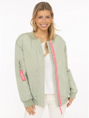 Zwillingsherz Kurtka "Happy" w kolorze jasnozielono-różowym rozmiar: XL