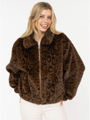 Zwillingsherz Kurtka pluszowa "Leo" w kolorze czarno-brązowym rozmiar: S/M