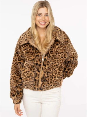 Zwillingsherz Kurtka pluszowa "Leo" w kolorze jasnobrązowo-czarnym rozmiar: S/M