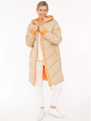 Zwillingsherz Płaszcz pikowany "Happy Vibes" w kolorze beżowym rozmiar: XXL