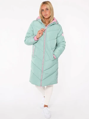 Zwillingsherz Płaszcz pikowany "Positive Mind" w kolorze turkusowo-jasnoróżowym rozmiar: S