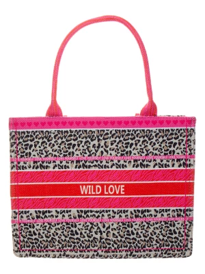 Zwillingsherz Shopper bag "Annie" w kolorze beżowo-czarnym - 41 x 16 x 32 cm rozmiar: onesize