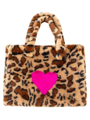 Zwillingsherz Shopper bag "Leo & Heart" w kolorze beżowym - 50 x 35 cm rozmiar: onesize