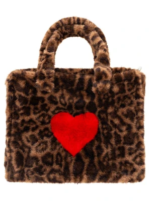 Zwillingsherz Shopper bag "Leo & Heart" w kolorze brązowym - 50 x 35 cm rozmiar: onesize