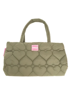 Zwillingsherz Shopper bag "Smile" w kolorze khaki - 50 x 29 cm rozmiar: onesize