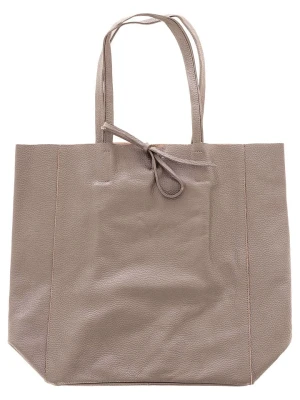Zwillingsherz Skórzany shopper bag w kolorze beżowym - 40 x 45 cm rozmiar: onesize