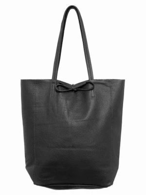 Zwillingsherz Skórzany shopper bag w kolorze czarnym - 40 x 45 cm rozmiar: onesize