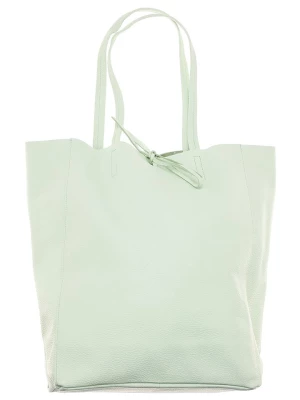 Zwillingsherz Skórzany shopper bag w kolorze miętowym - 40 x 45 x 15 cm rozmiar: onesize
