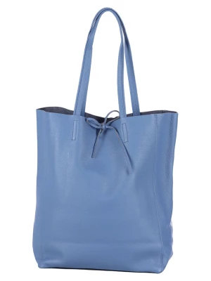 Zwillingsherz Skórzany shopper bag w kolorze niebieskim - 40 x 45 x 15 cm rozmiar: onesize