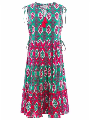 Zwillingsherz Sukienka "Gertrude" w kolorze zielono-różowym rozmiar: L/XL